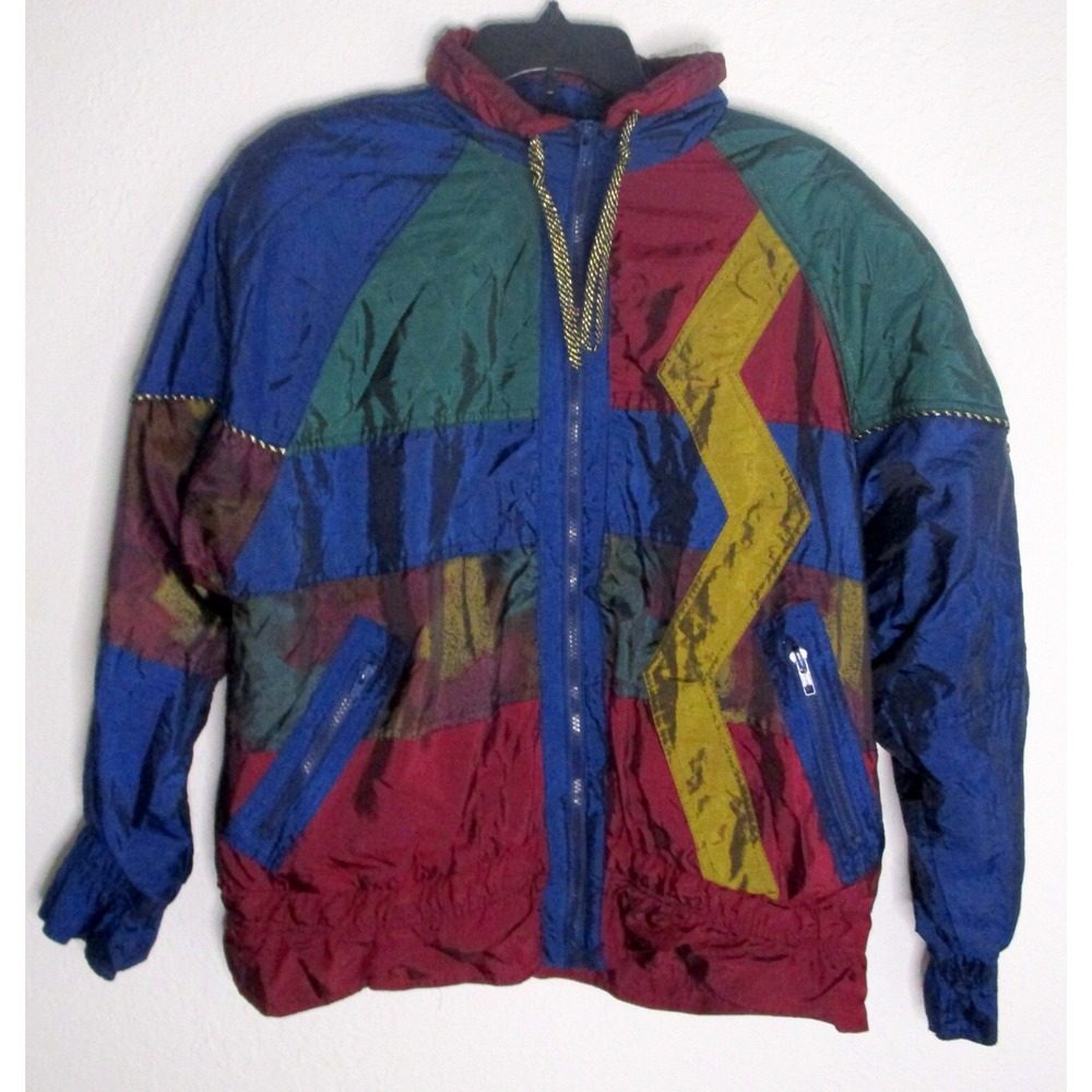 Komitor Vintage Women's Retro Jacket Multicolor Color Block 14W/16W Korea